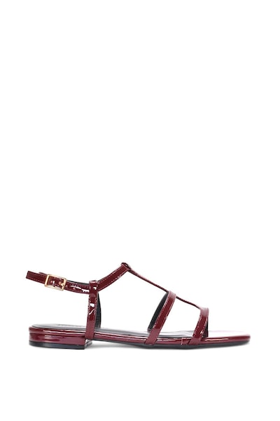 XY London 'Danielle' Flat Strappy Caged Square Toe Sandals With Buckle