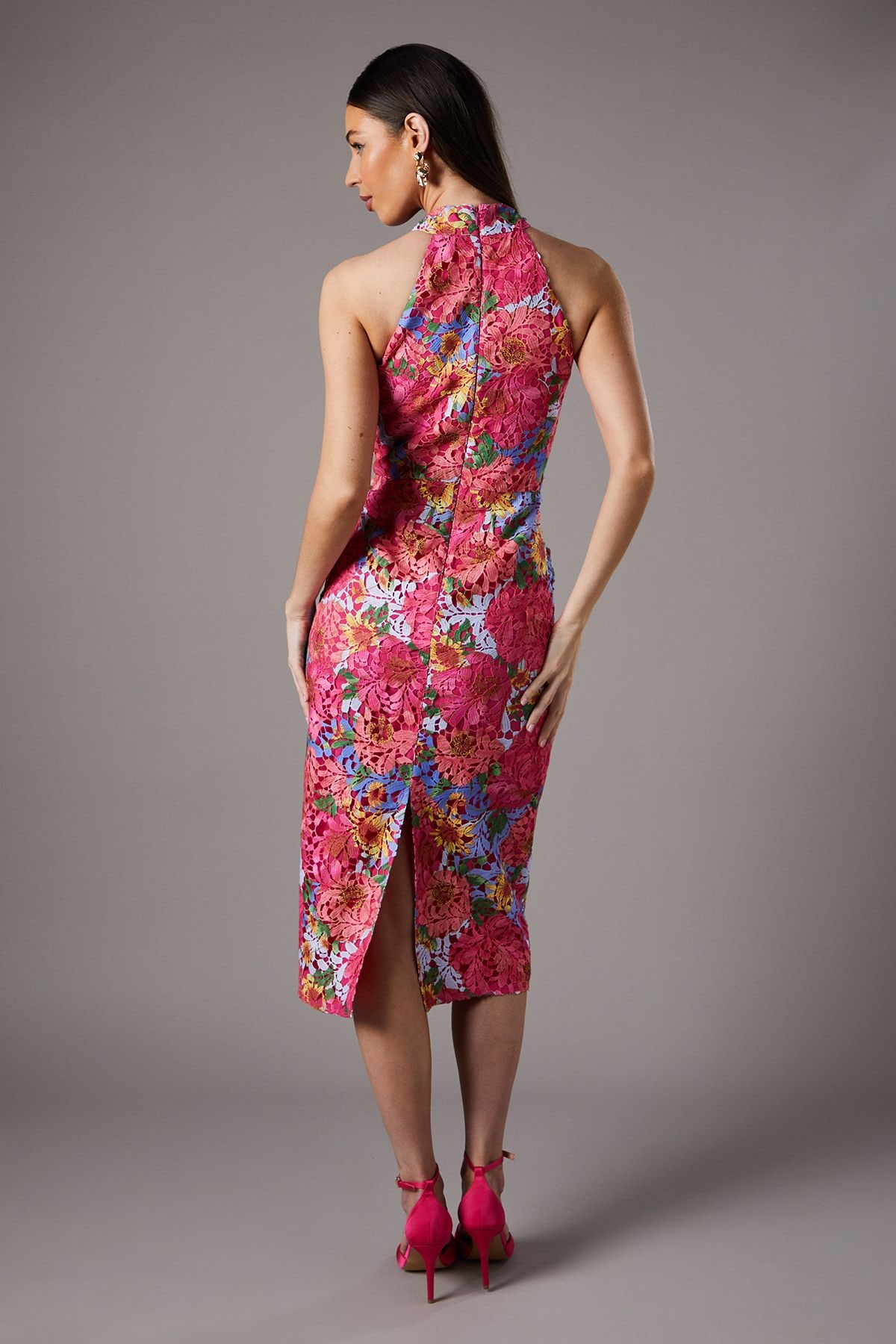 Coast Printed Lace Tulip Shift Dress Red image 3