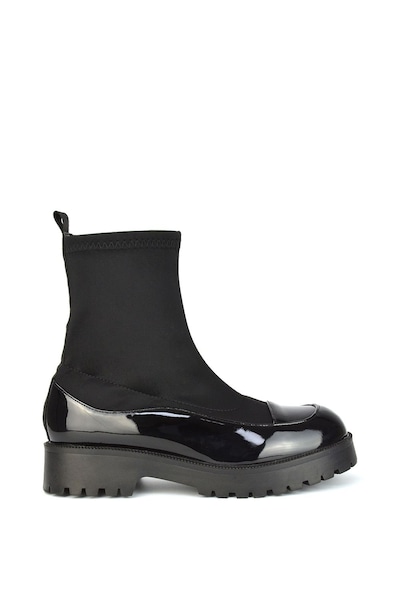 XY London 'Kerry' Sock Ankle Boots Flat Biker Booties