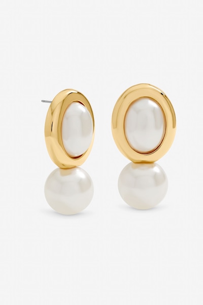 Mood Gold Plated and Pearl Statement Drop Earrings