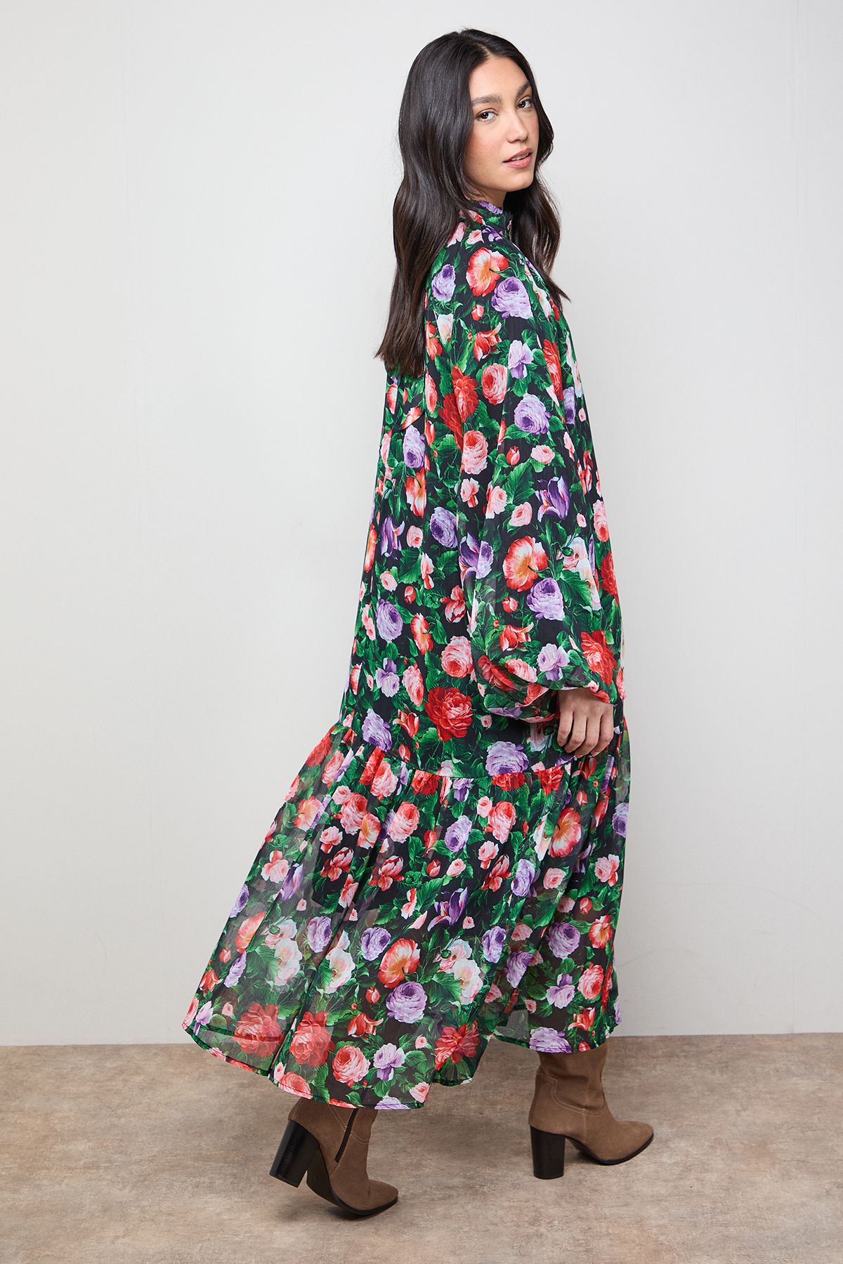 Oasis Trapeze Boho Maxi Dress Multi image 3