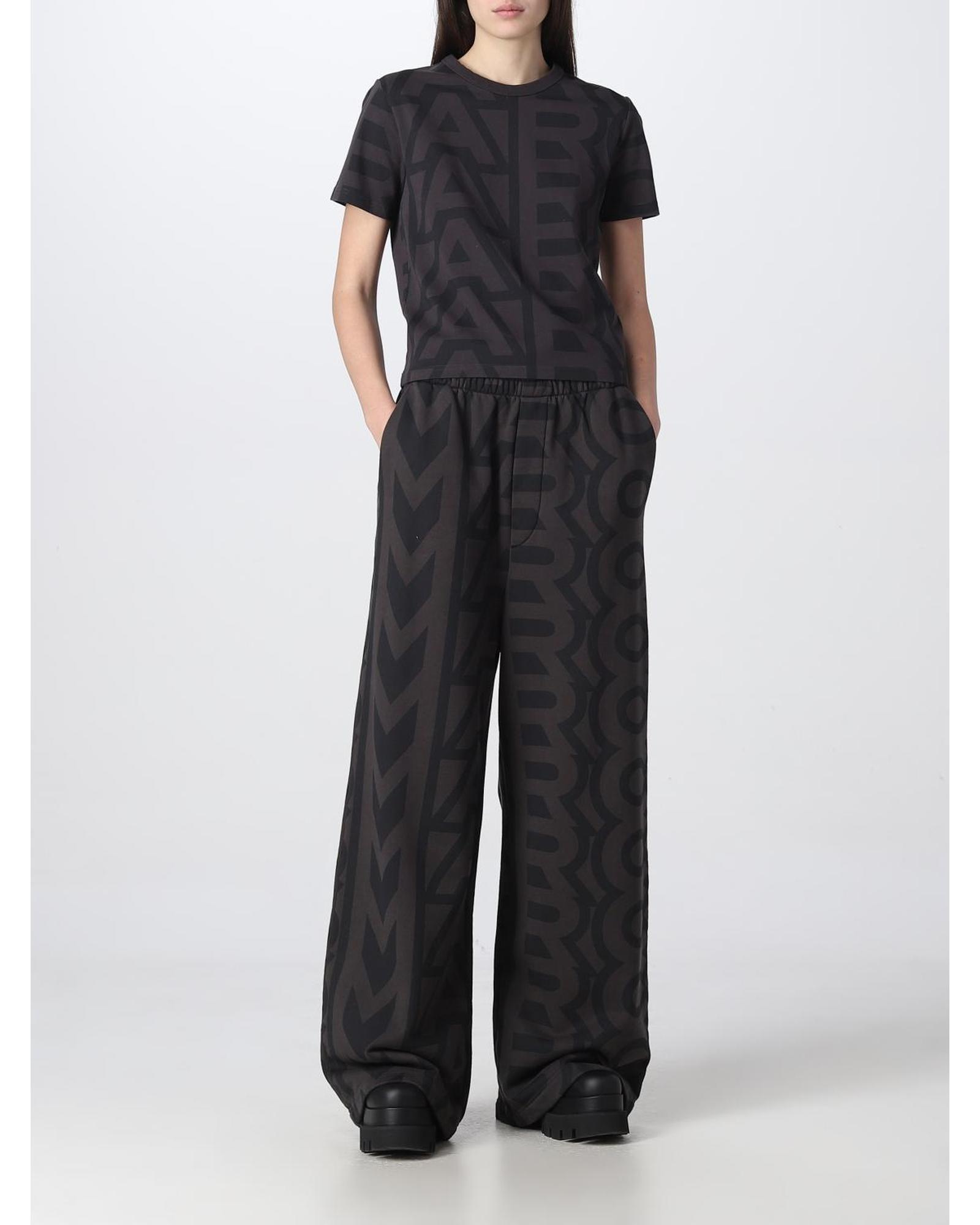 Marc Jacobs Wide Leg AllOver Logo Print Trousers Wo - Black Pants image 2