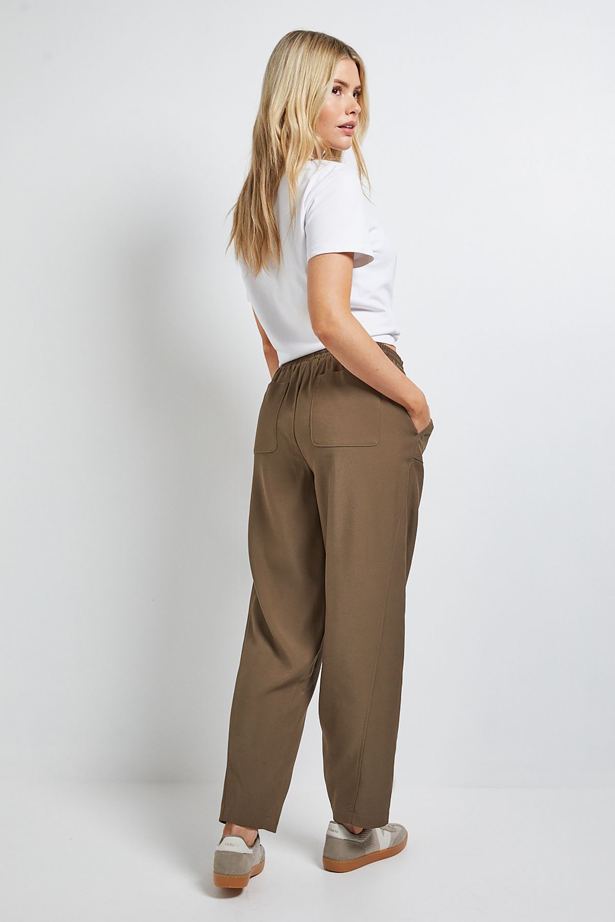Dorothy Perkins Pull On Barrel Leg Trouser Khaki image 3
