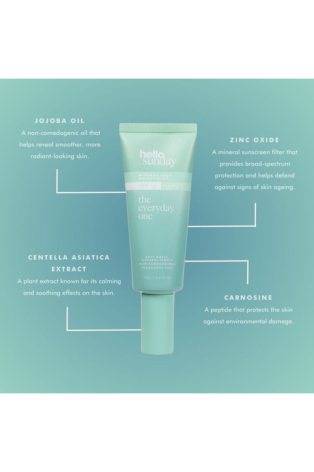 Hellosunday Face Moisturiser SPF 50 with Centella Asiatica Multi image 5