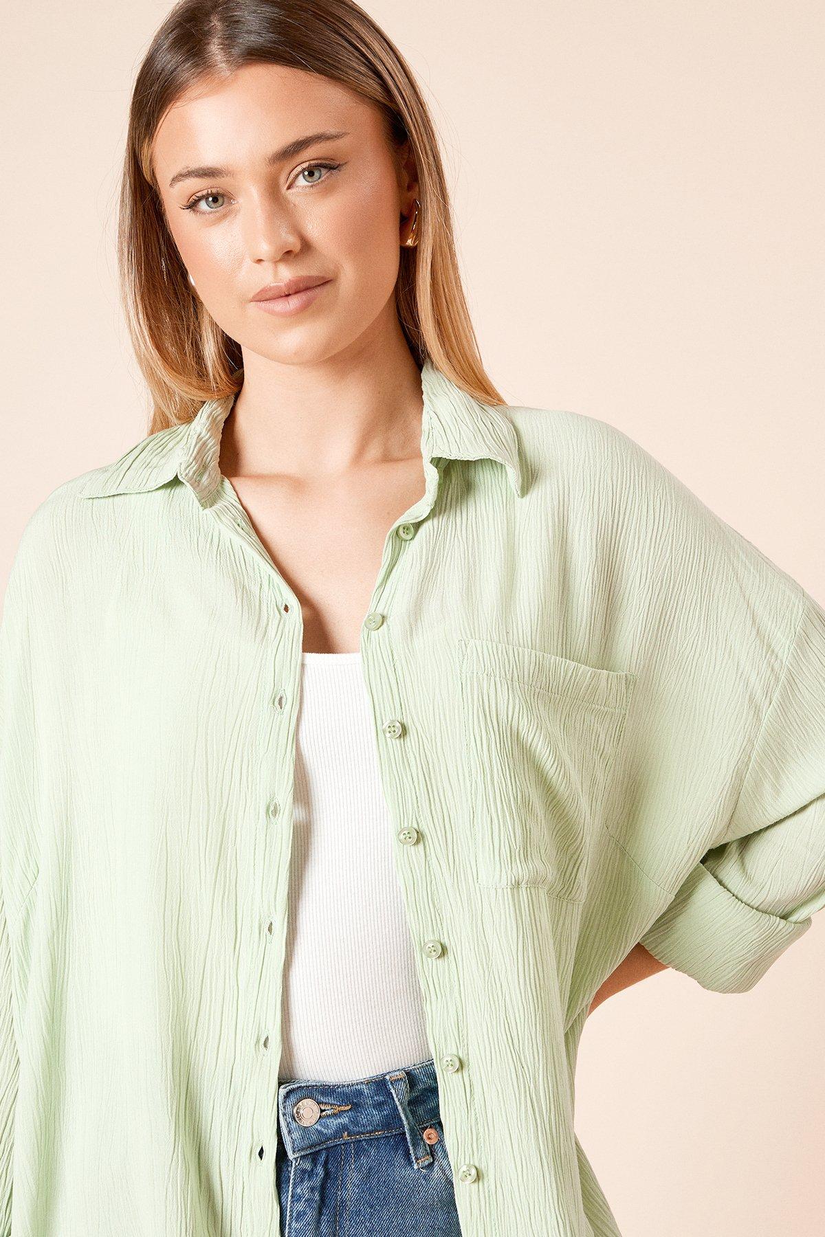 Dorothy Perkins Cheesecloth Shirt Green image 3