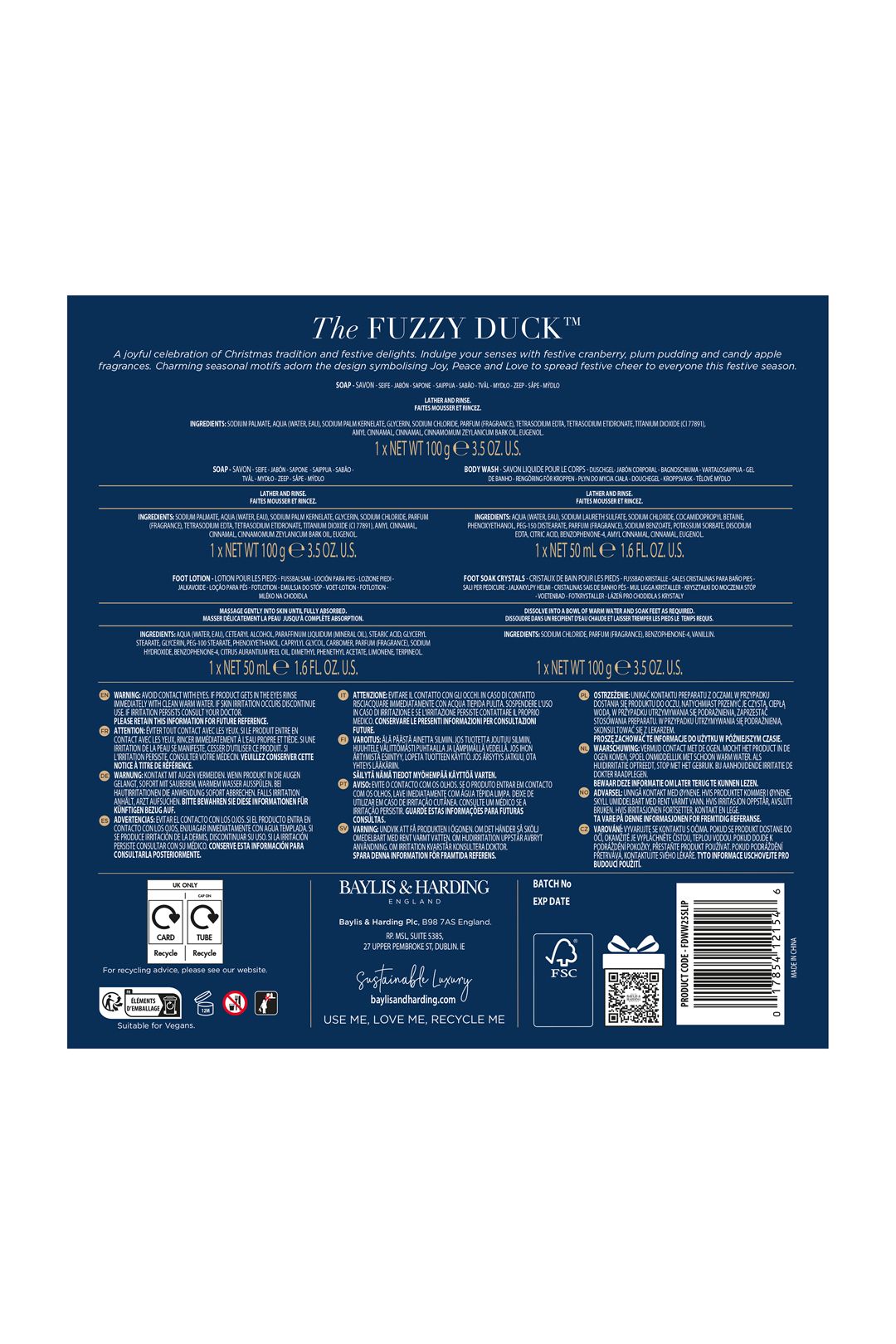 Baylis & Harding The Fuzzy Duck Winter Wonderland Luxury Slipper Gift Set Multi image 8