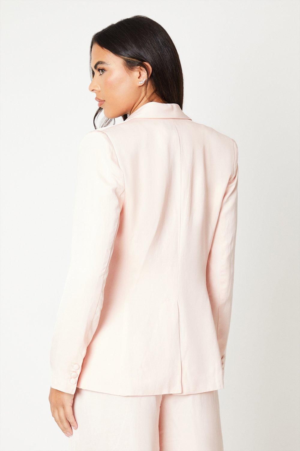 Coast Premium Linen Mix Single Breasted Blazer Blush image 3