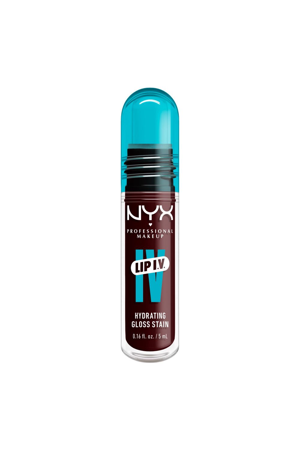 NYX Professional Makeup Lip IV Hydrating Gloss Stain, Lip Gloss 5ml Water Bout Wine image 1