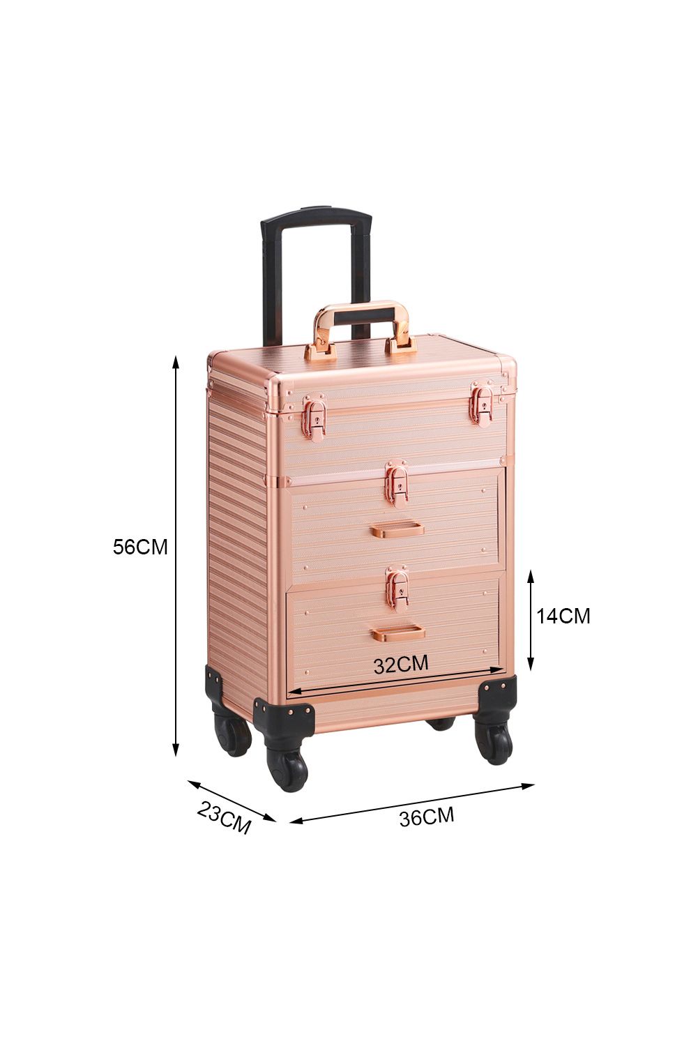 Living and Home 3 in 1 Portable Cosmetic Makeup Case Manicure Case image 6