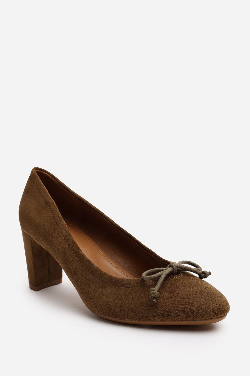 Where's That From 'Primrose' Suede Block Heel Court Shoe With Bow Detail image 3