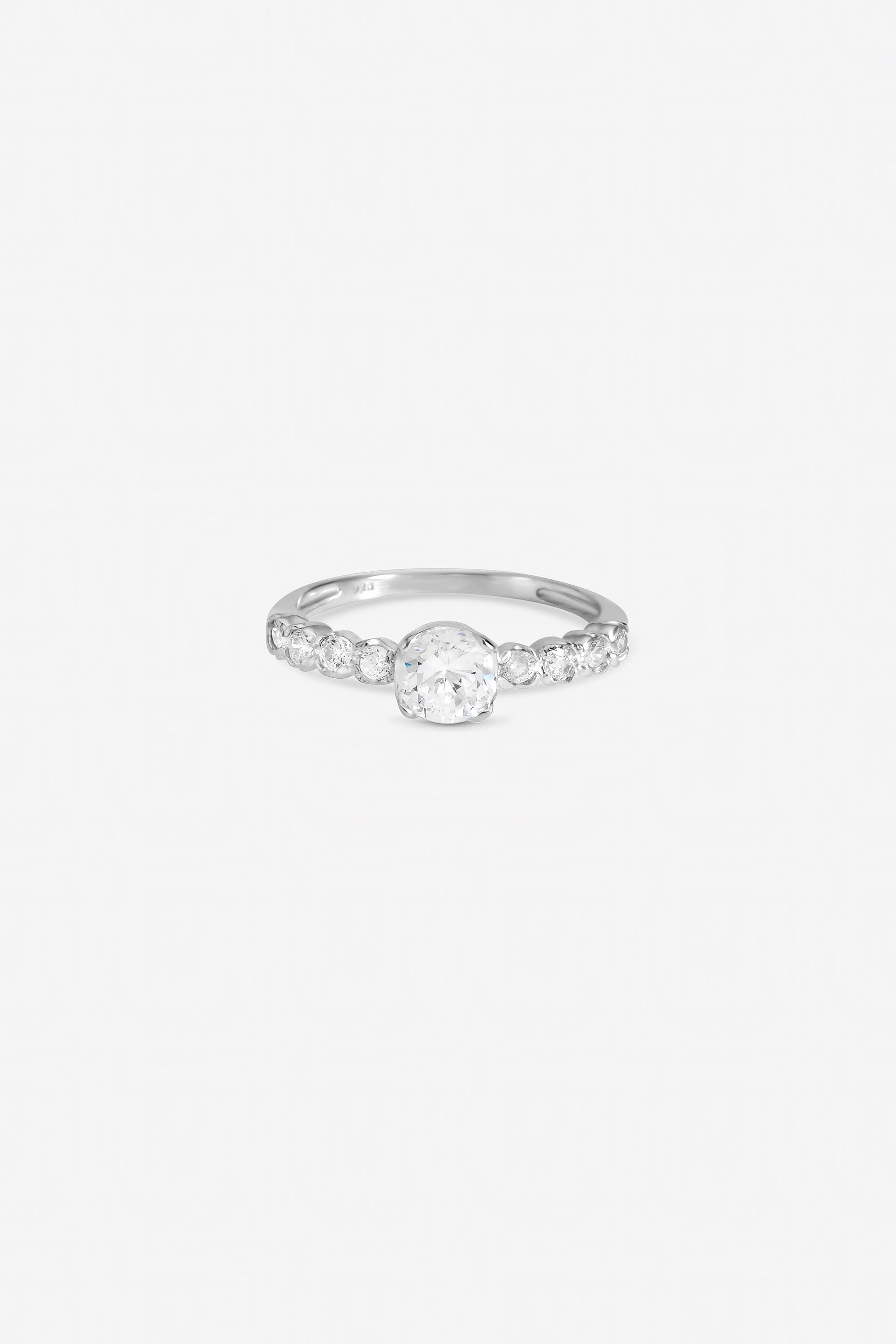 Inicio Sterling Silver Plated Cubic Zirconia Classic Cushion Engagement Ring - Gift Pouch
