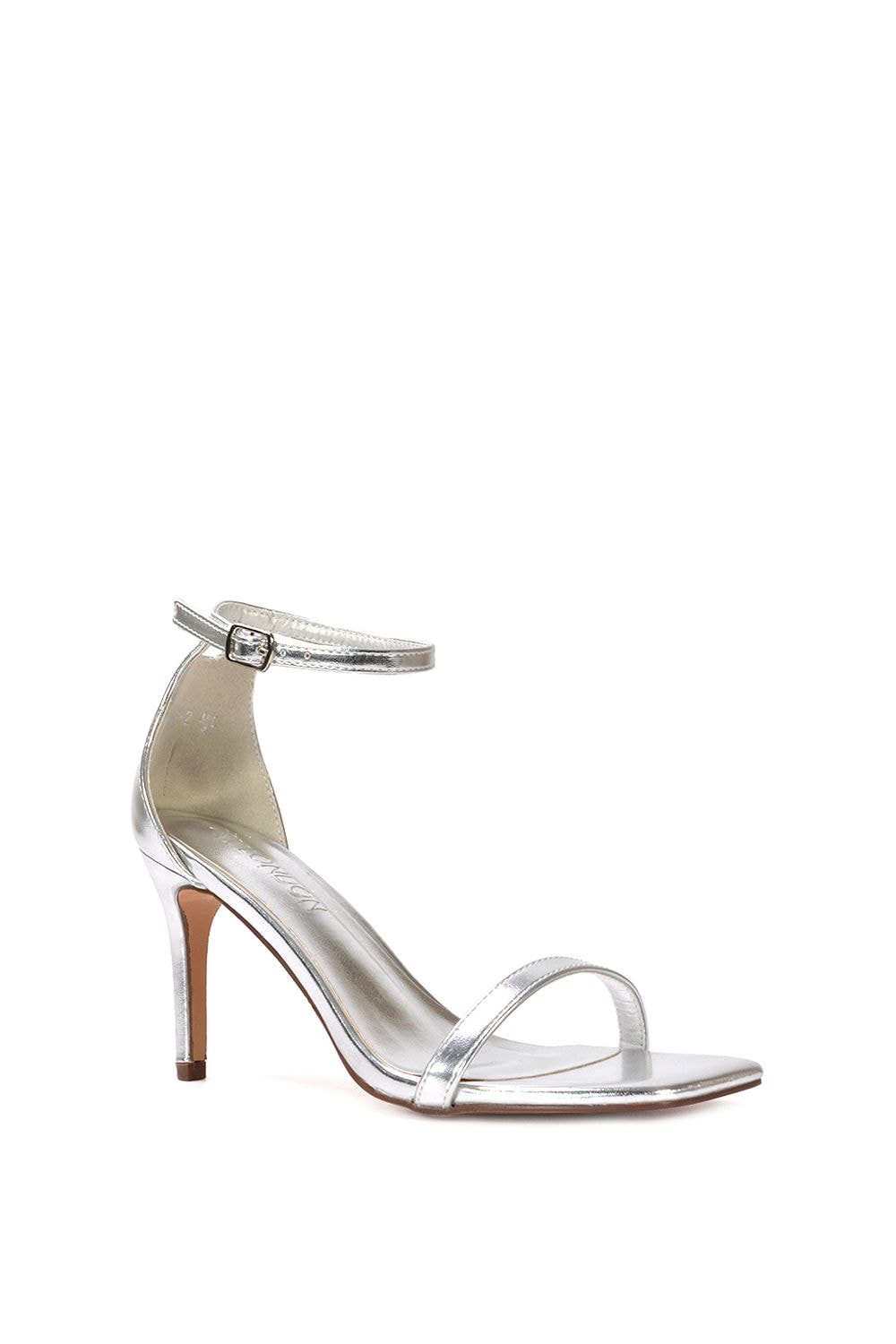 XY London 'Emma' Square Toe Stiletto High Heel Summer Sandals With Ankle Strap image 2
