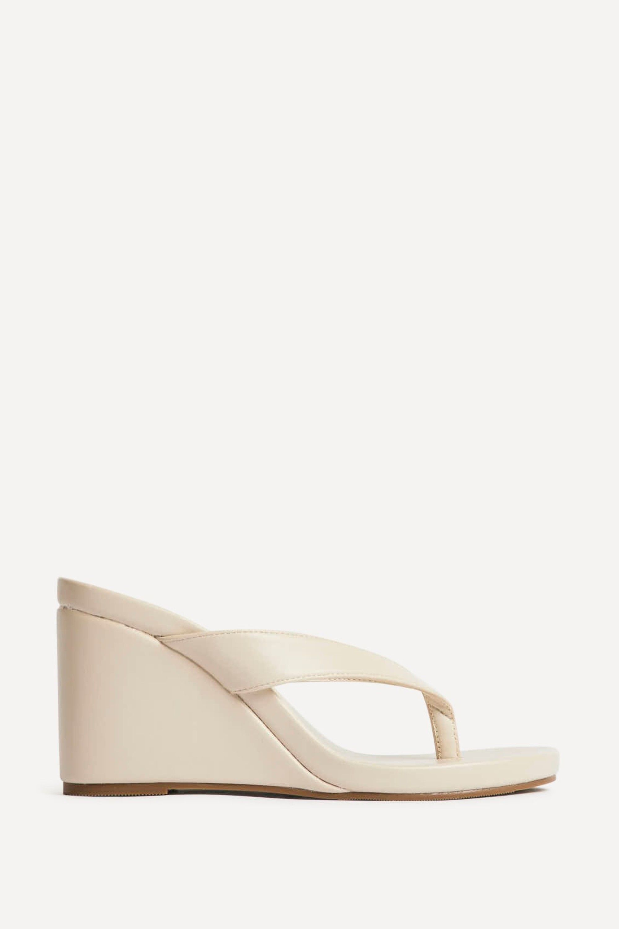 Linzi Joia Ivory Wedge Mules