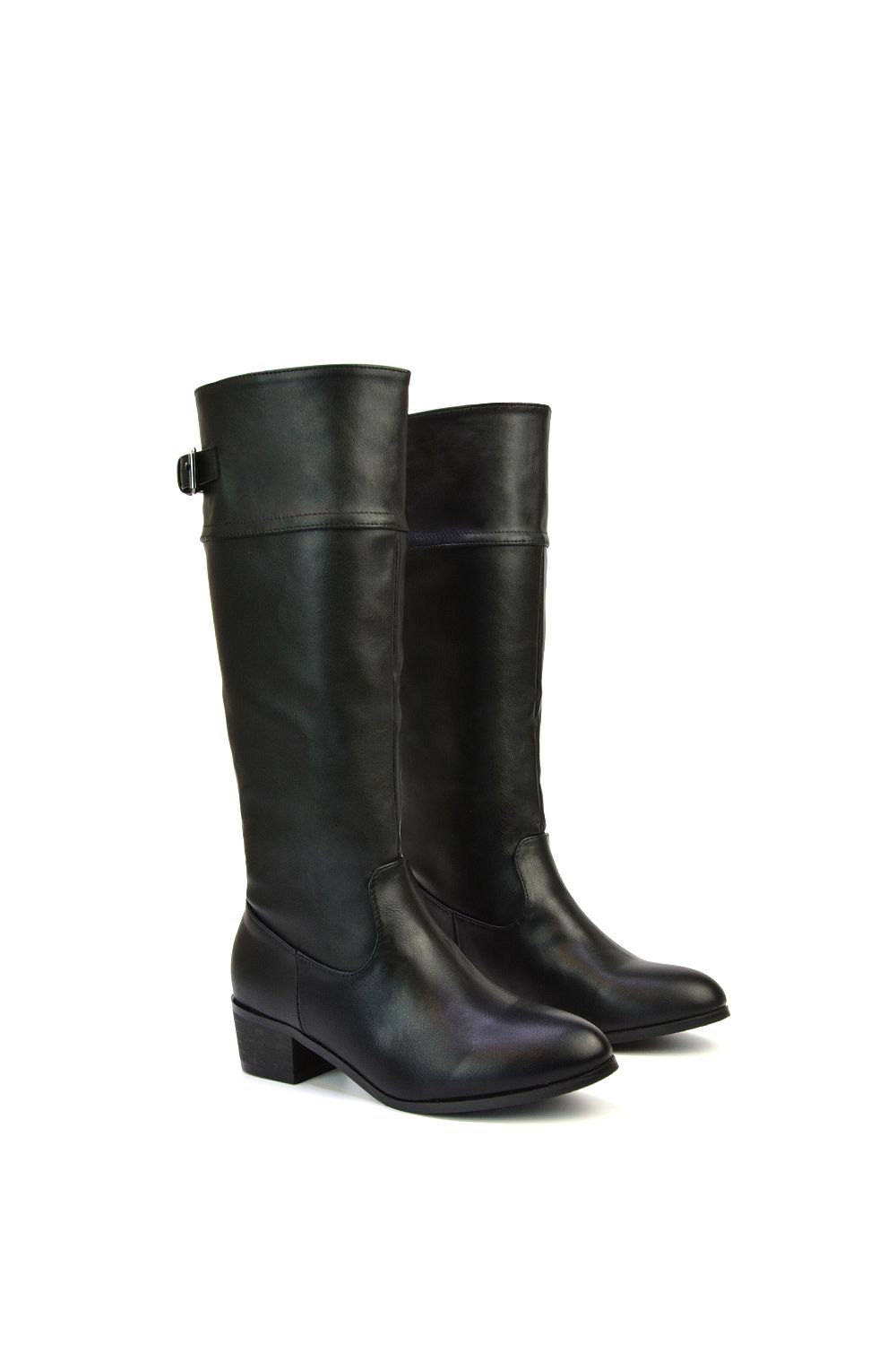XY London 'Caiden' Knee High Low Block Heel Western Boots image 5