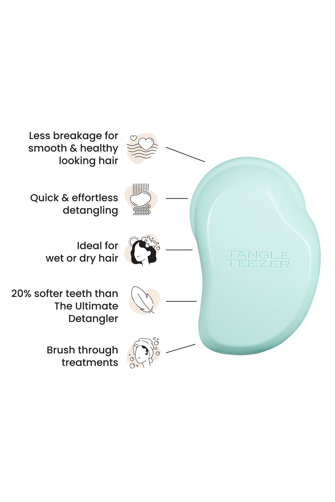 Tangle Teezer Fine and Fragile Detangling Hairbrush - Mint Violet Green image 4