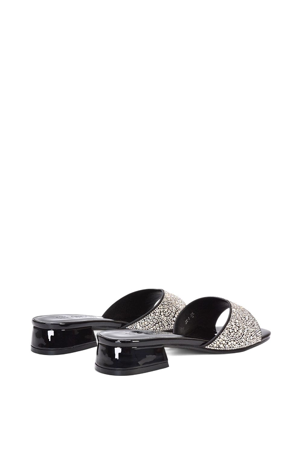 XY London 'Erica' Open Toe Slip On Diamante Low Heel Mule Shoes image 4
