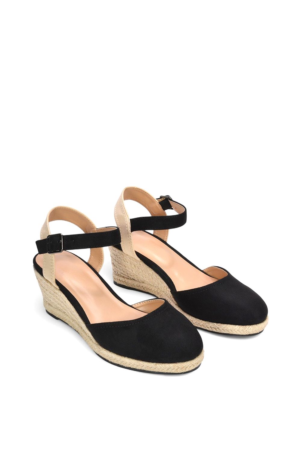 XY London 'Joey' Closed Toe Ankle Strap Espadrille Wedge Platform Shoes image 5