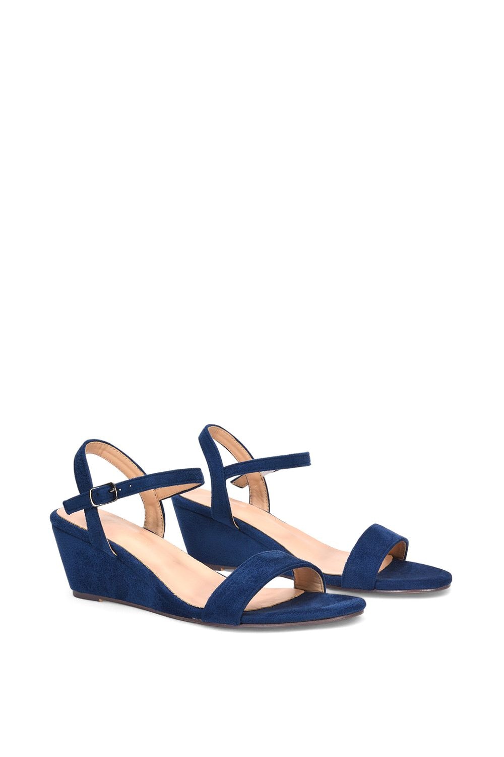 XY London 'Alissa' Open Toe Wedge Heel Sandals With Ankle Strap image 3