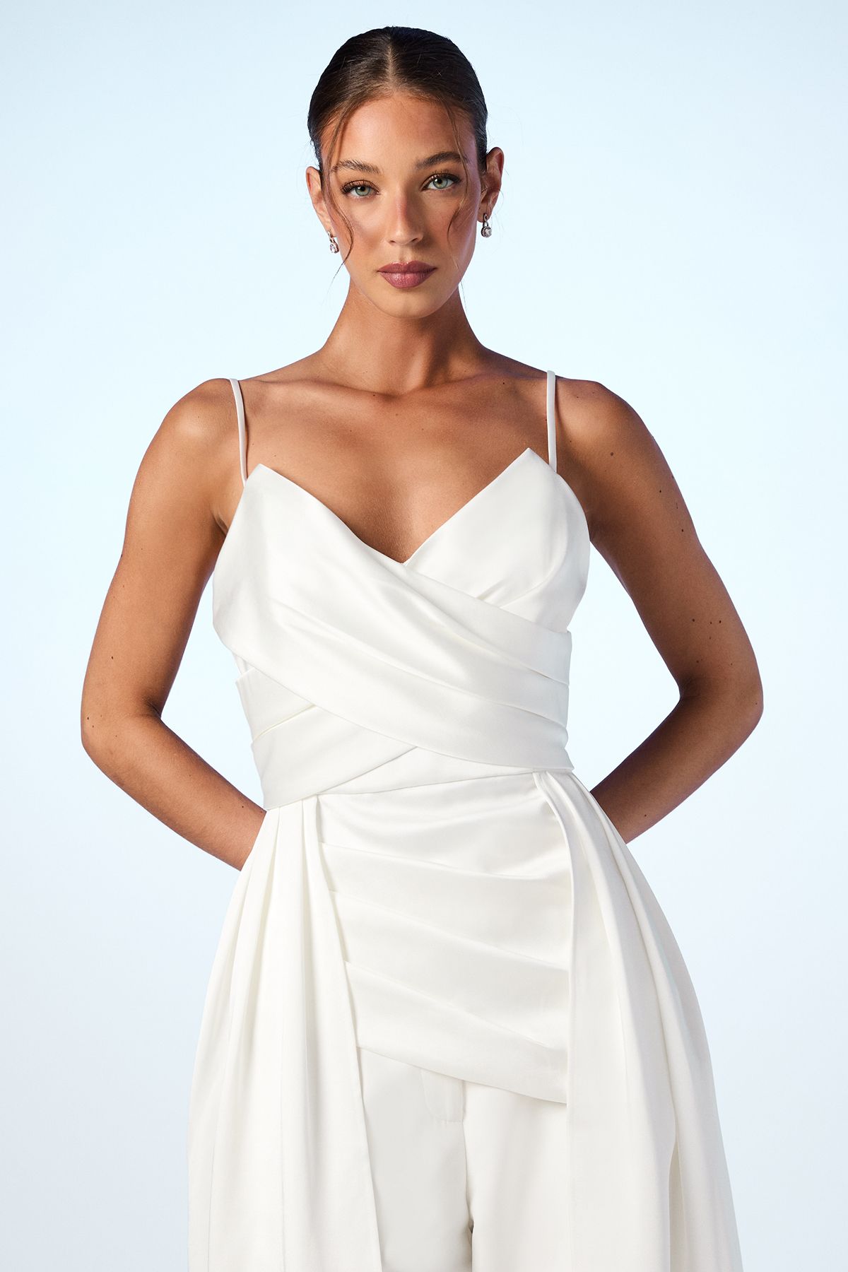 Coast Satin Drape Detail Bridal Top Ivory image 2