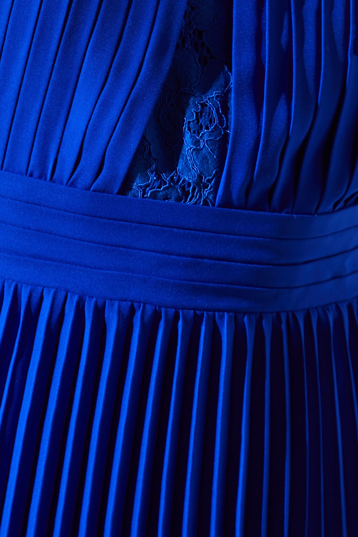 Coast Lace Insert Pleat Dress Cobalt image 5