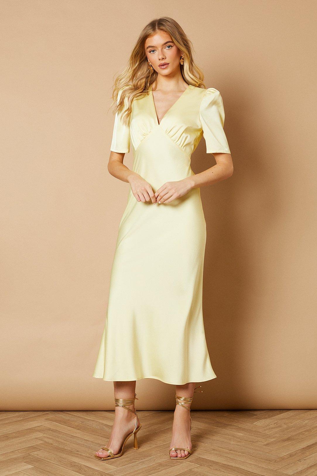 Oasis Satin Midaxi Dress Butter image 2