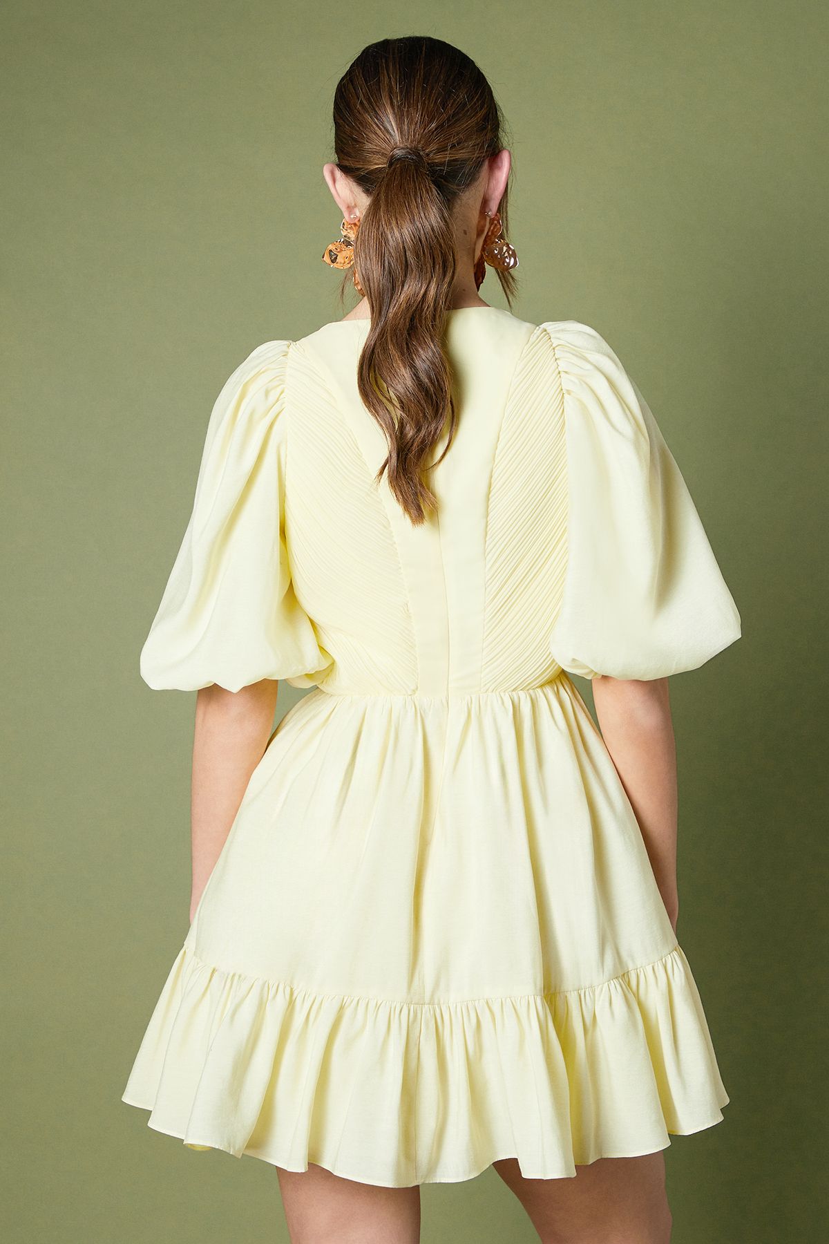 Coast Baby Pleat Organza Mini Dress Lemon image 4