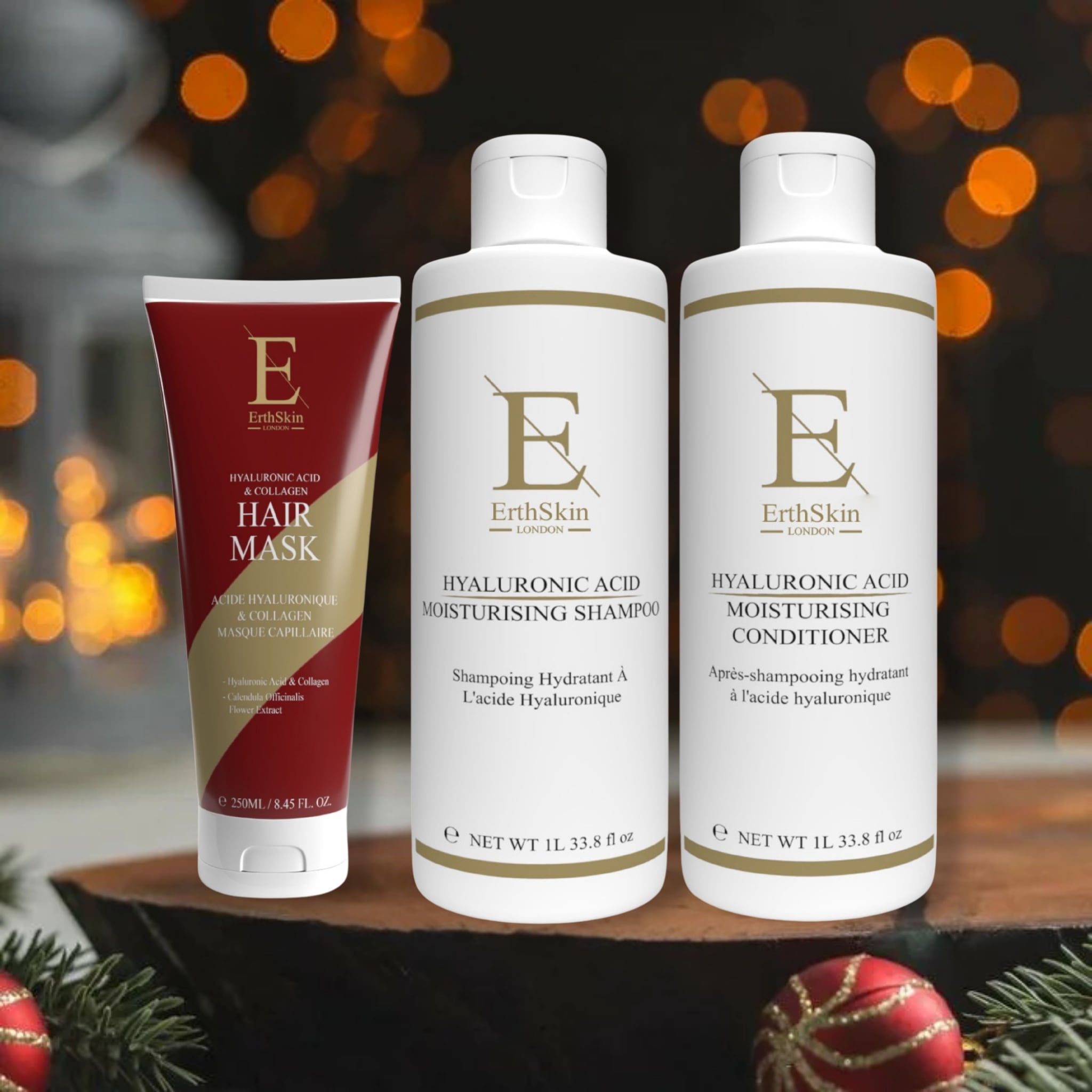 Erth Skin London Hyaluronic Acid Moisturizing Shampoo 1L +Conditioner 1L + Hair mask 250ML image 3