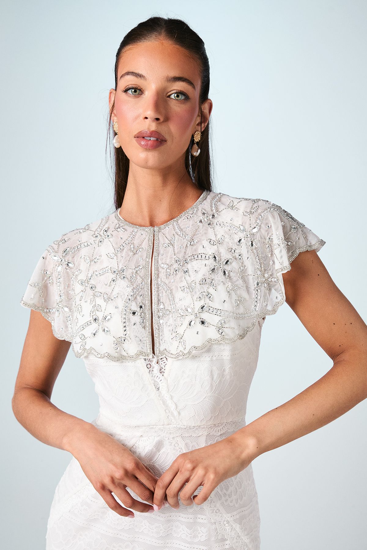 Coast Encrusted Gem Bridal Cape Ivory