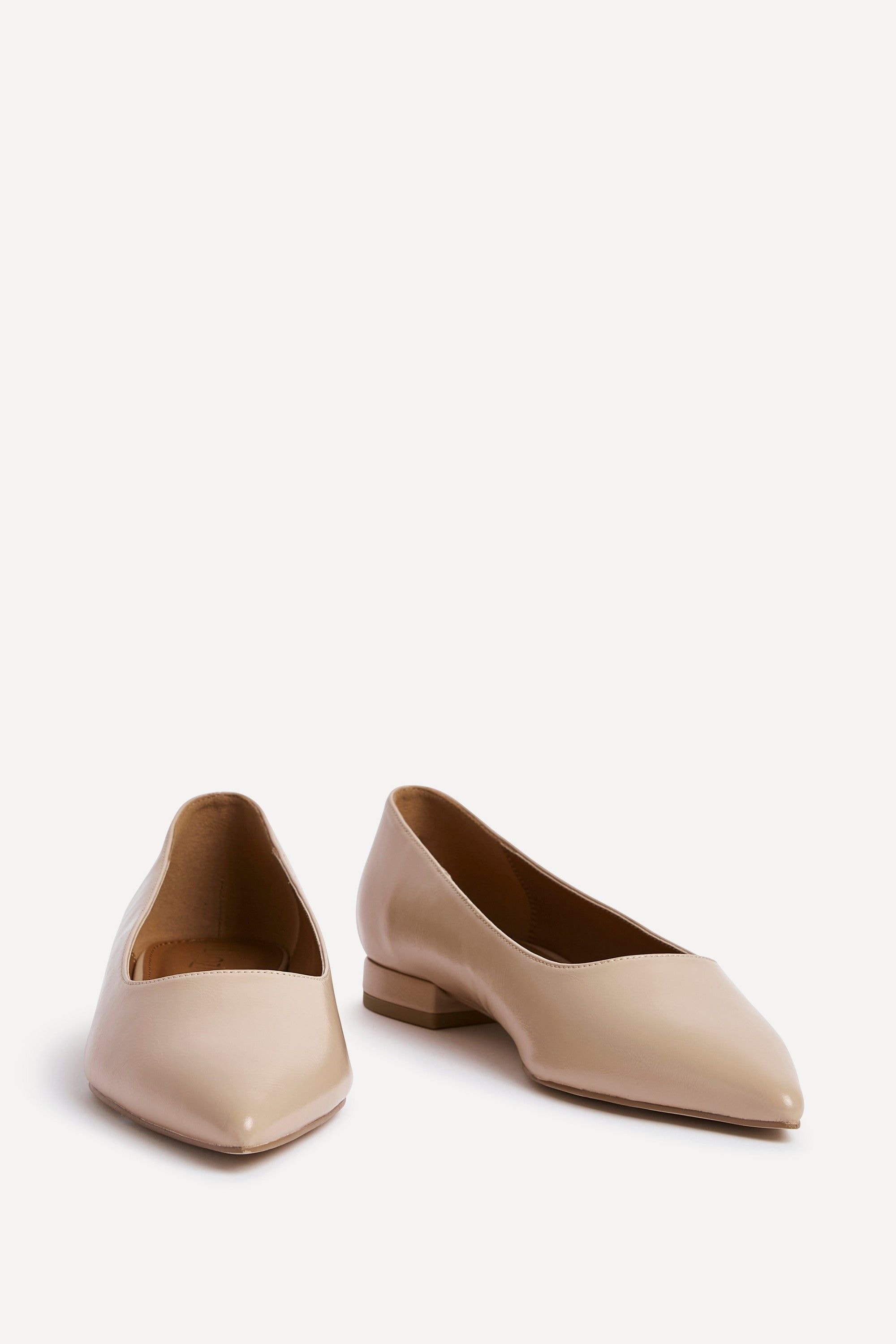 Linzi Compete Wide Fit Nude Faux Leather Pointed Toe Pump image 3