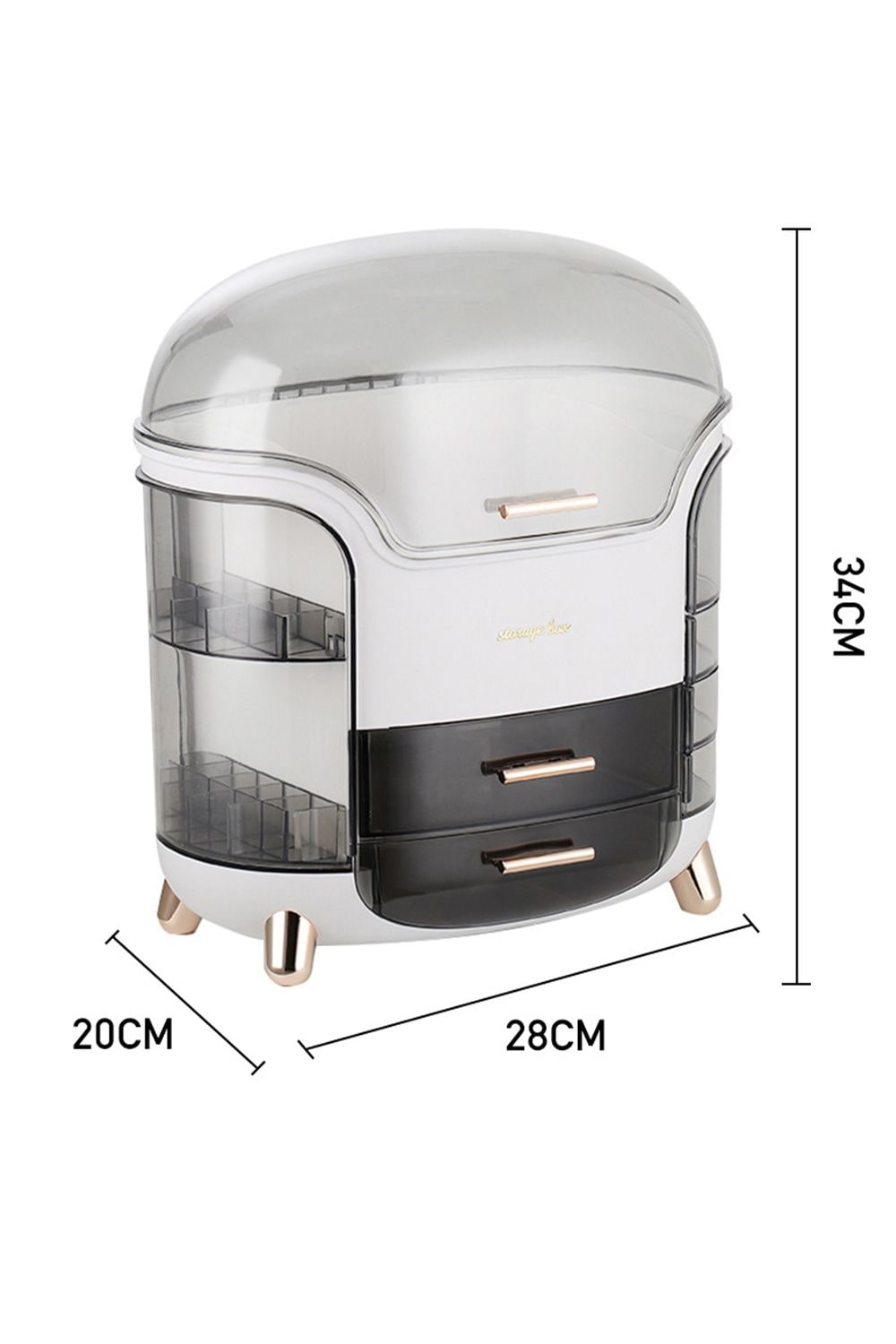 SHEONLY Makeup Storage Organiser with Clear Lid, Skincare Organiser Drawers Beauty Holder Cosmetic Organisers for Bathroom, DressingTable Organiser Dustproof Waterproof image 6