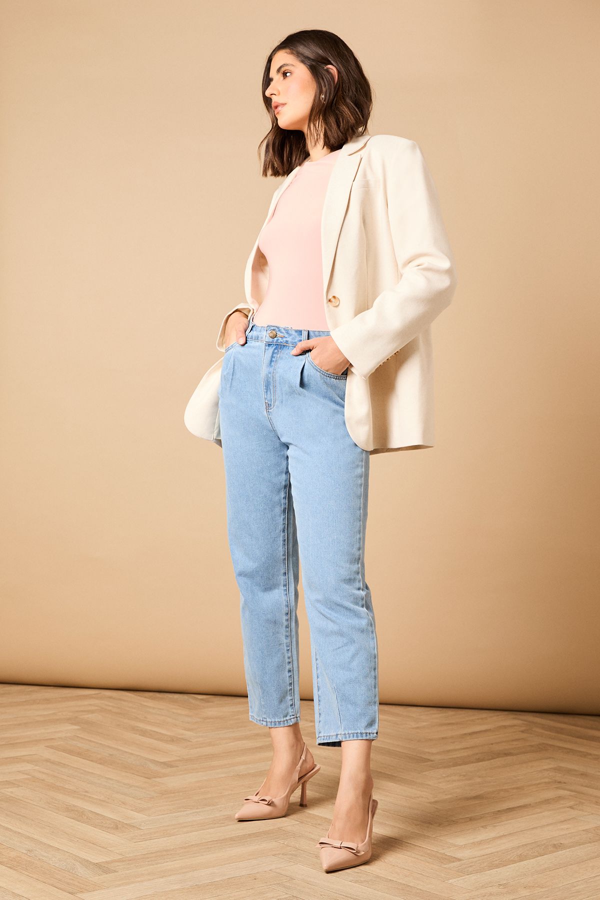 Oasis Manuela Faux Patent Bow Detail High Stiletto Heel Court Shoes Blush image 2