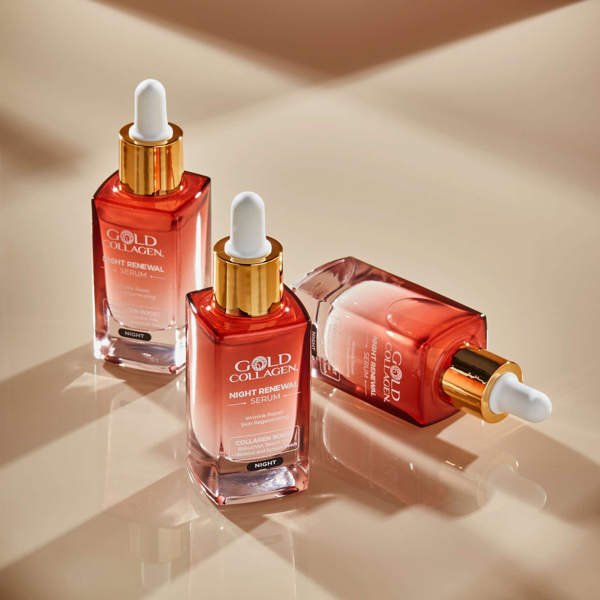 Gold Collagen Night Renewal Wrinkle Repair Skin Regenerating Serum 30ml image 4