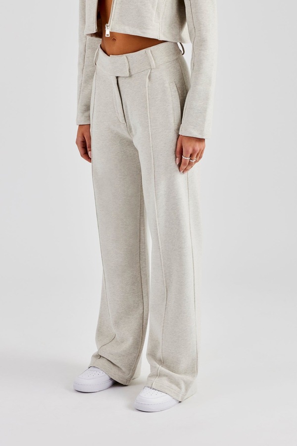 Cernucci Tailored Jersey Wide Leg Trouser - Ash Grey