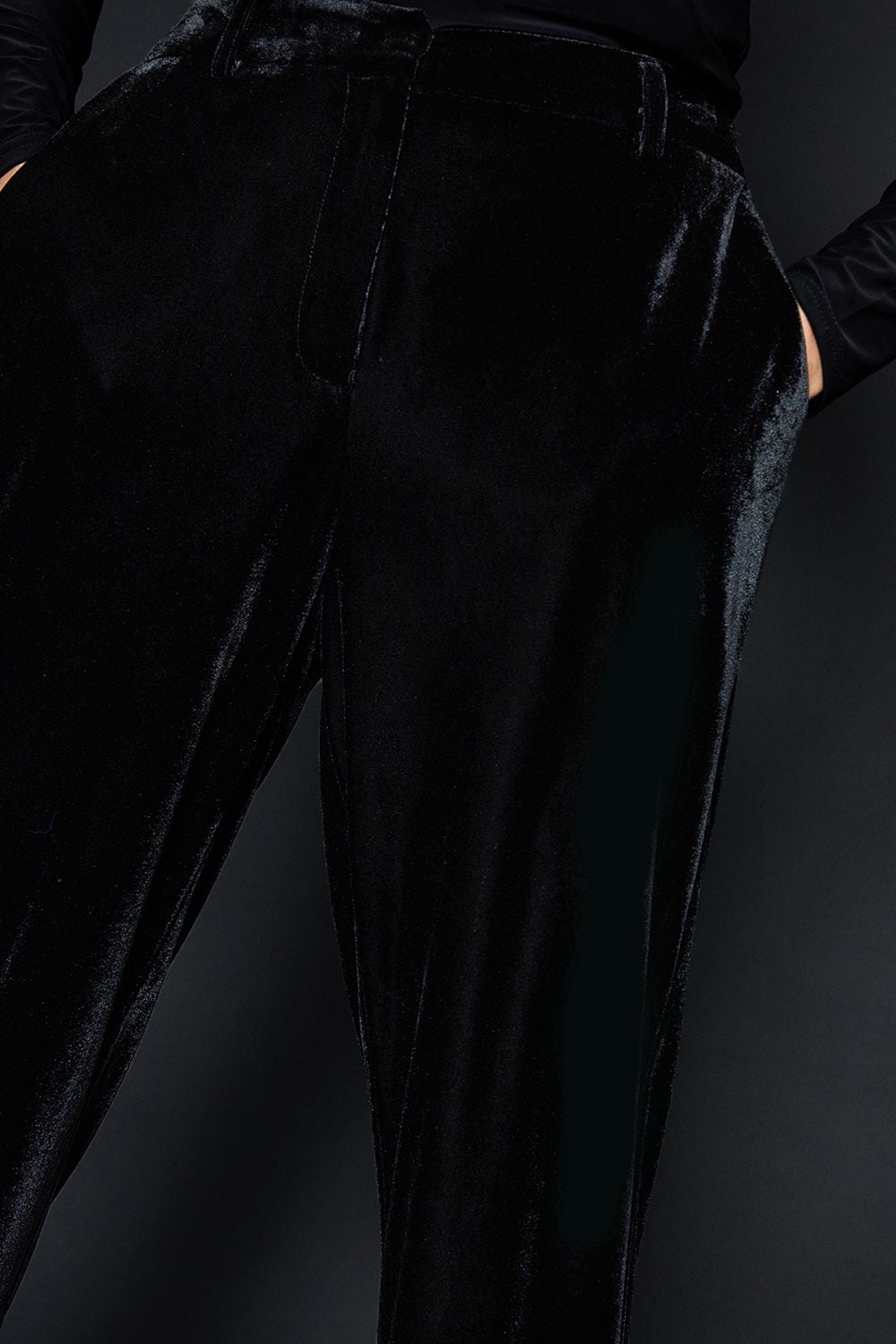 Dorothy Perkins Velvet Tailored Trouser Black image 2