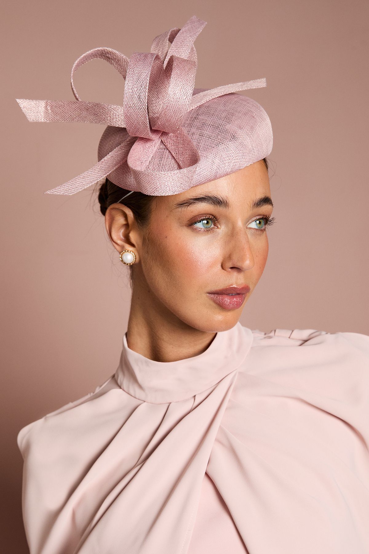 Coast Lisa Tan Pillbox Loop Fascinator Blush