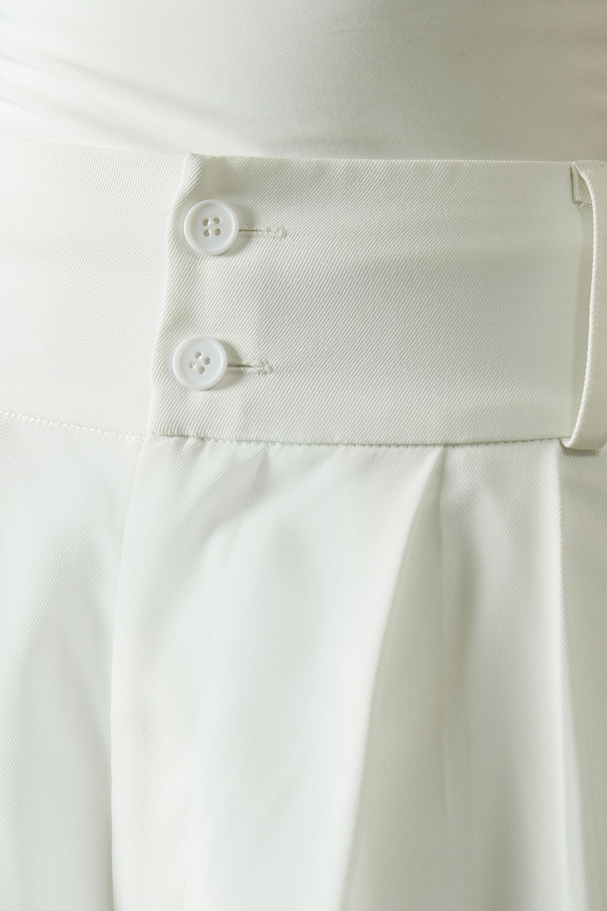 MissPap Tailored High Waisted Button Detail Trousers Ivory image 5