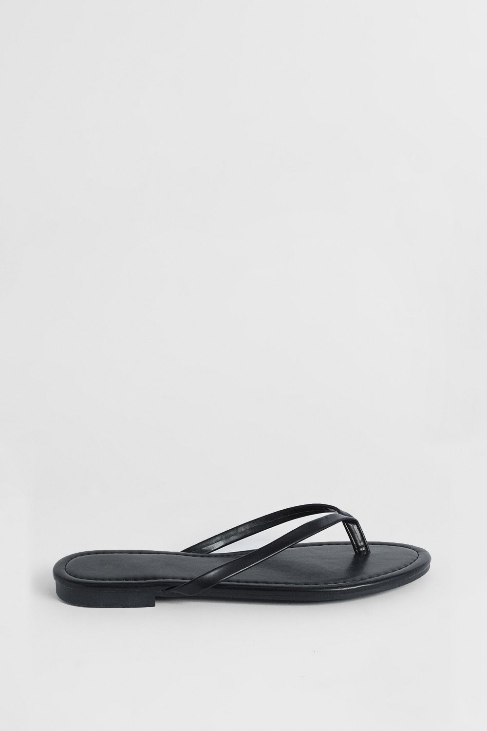 Oasis Jodie Faux Leather Flip Flops Black