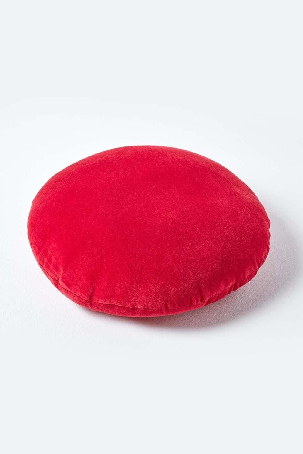 Homescapes Velvet Cushion, 40 cm Round image 3