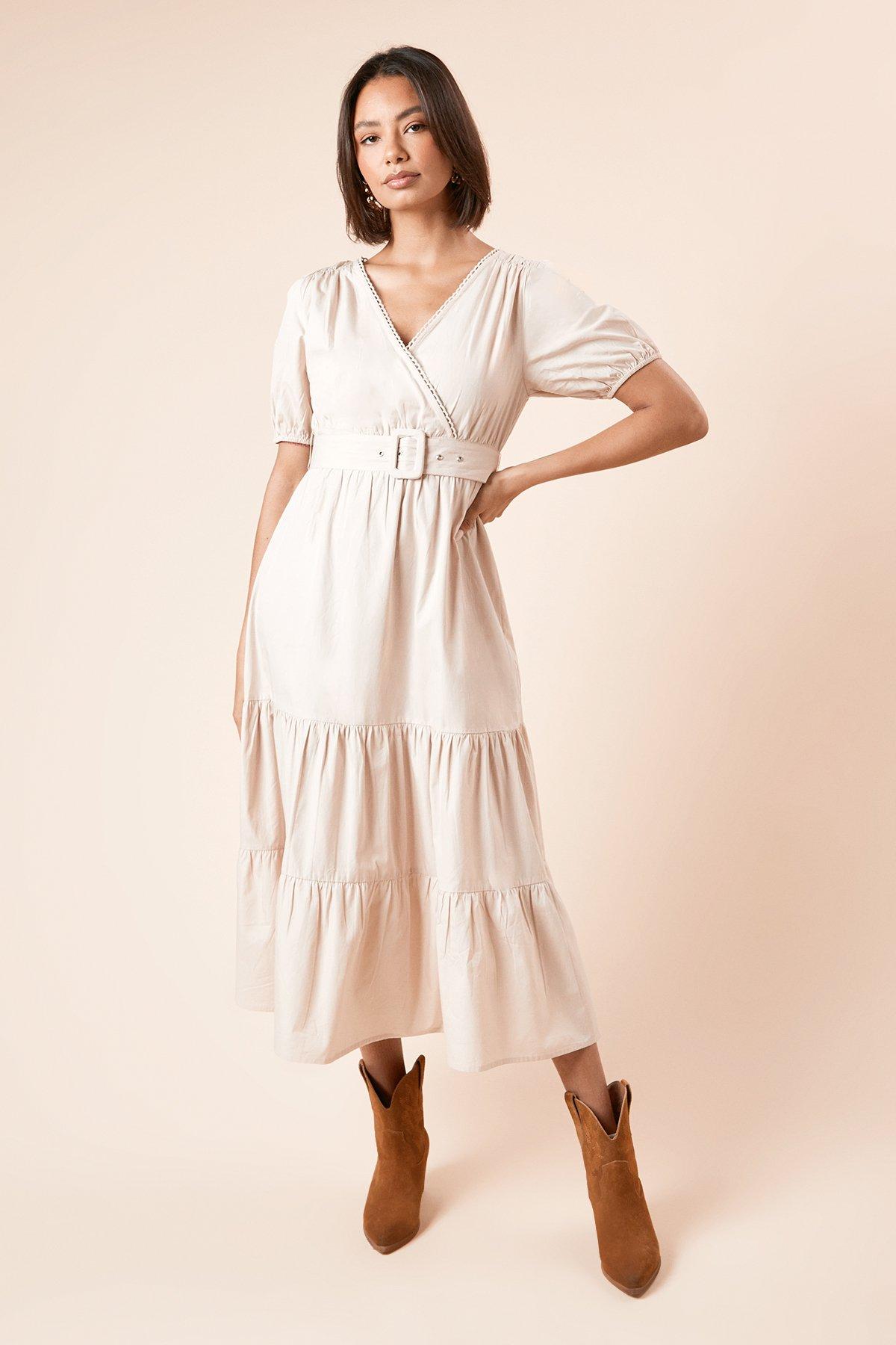 Dorothy Perkins Poplin Shirt Dress Stone image 1