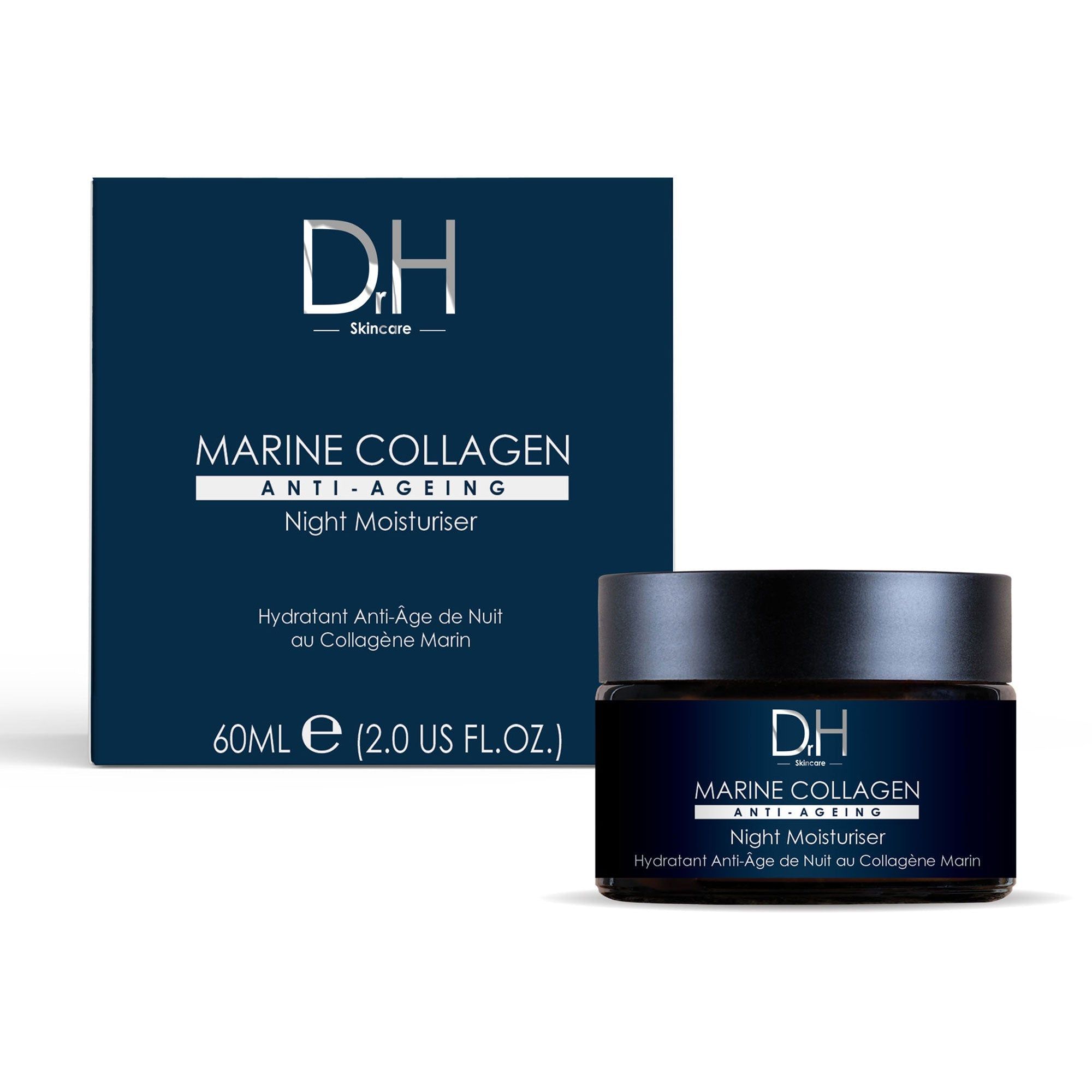 Dr H Marine Collagen Night Moisturiser 60ml x 2 Duo Set image 2