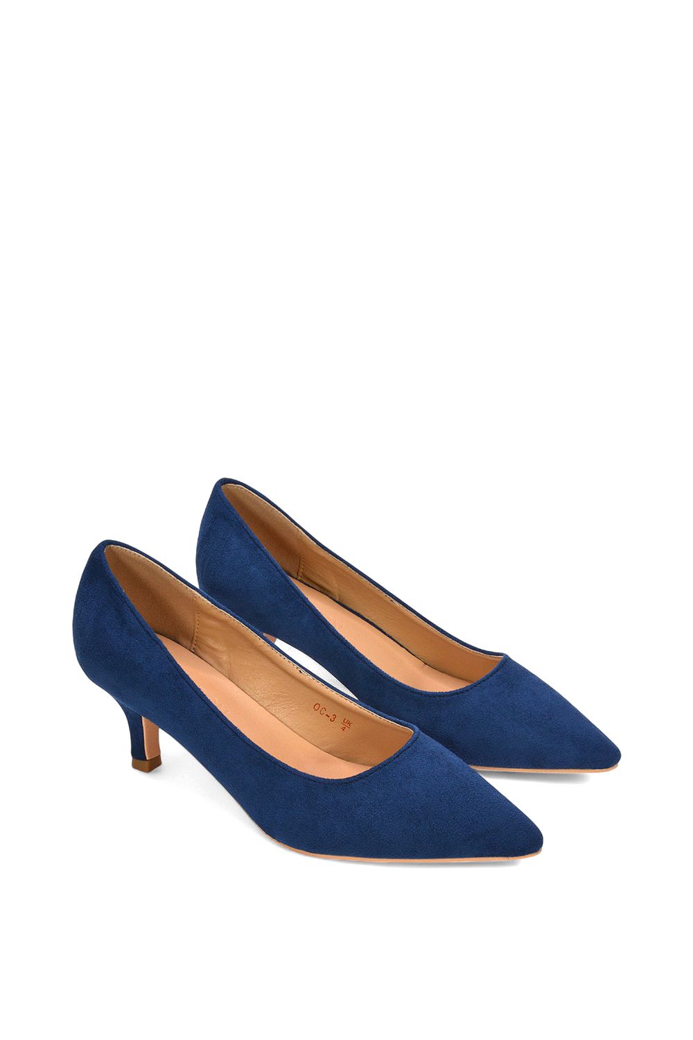 XY London 'Cali' Pointed Toe Low Stiletto Kitten High Heel Court Shoes image 5