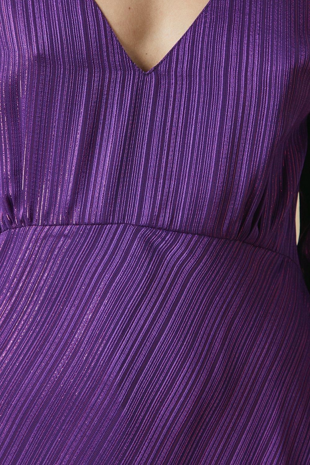 Oasis Occasion Glitter Stripe Cowl Midaxi Dress Purple image 5