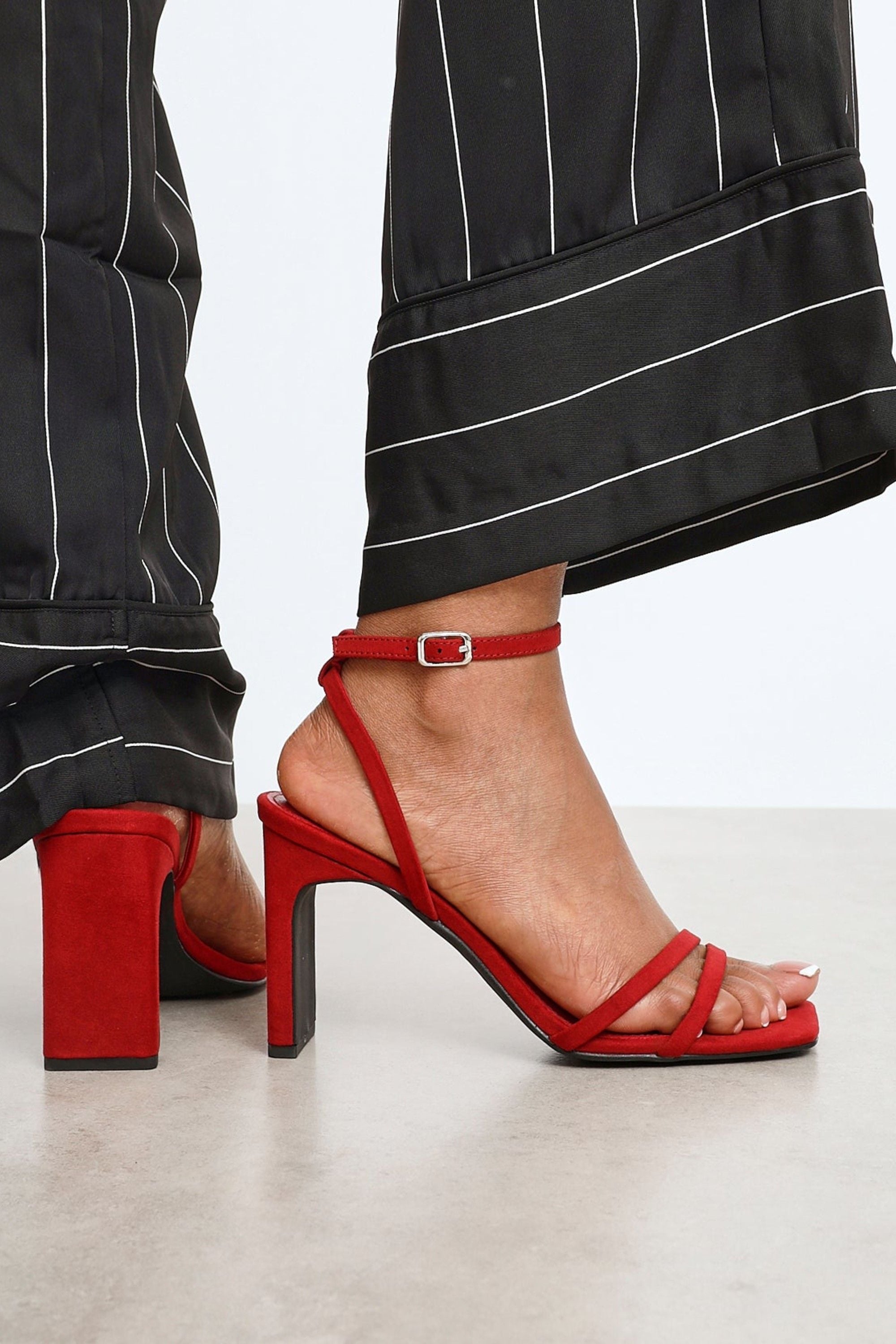 Linzi Gesture Burgundy Faux Suede Strappy High Heel image 2