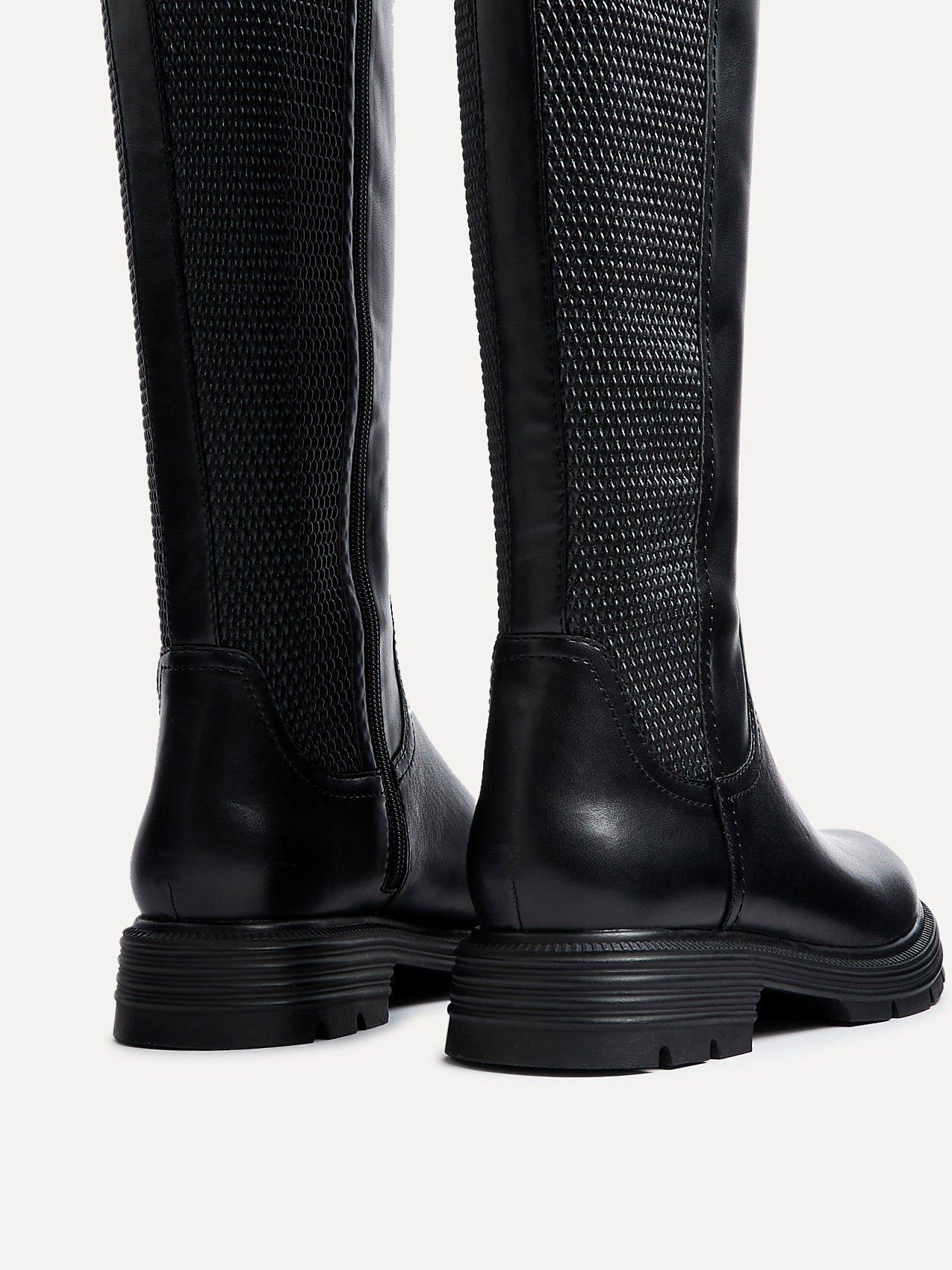 Linzi Atlas Black Faux Leather Classic Riding Boot image 5