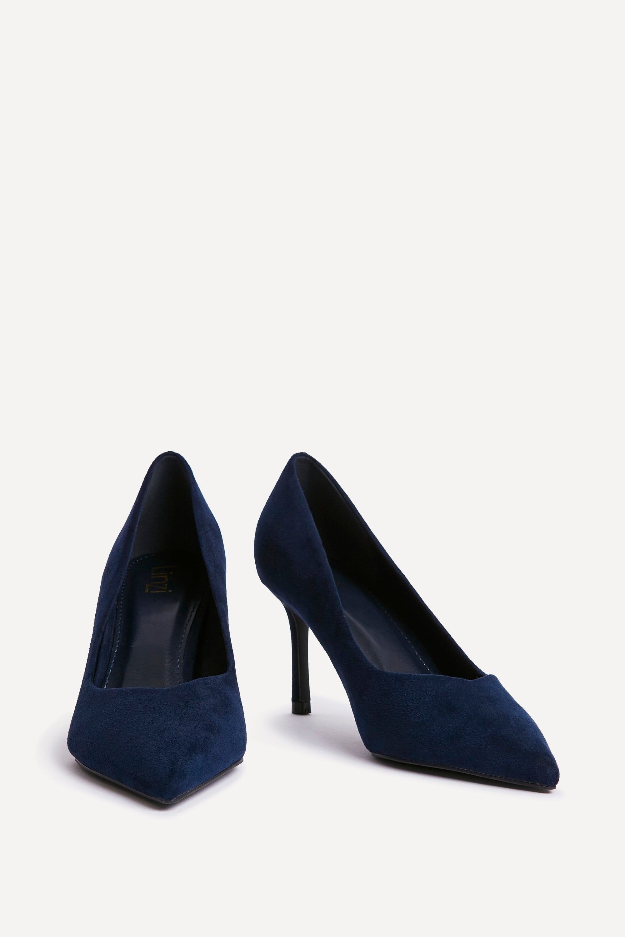 Linzi Classic Navy Faux Suede Court Heels image 3