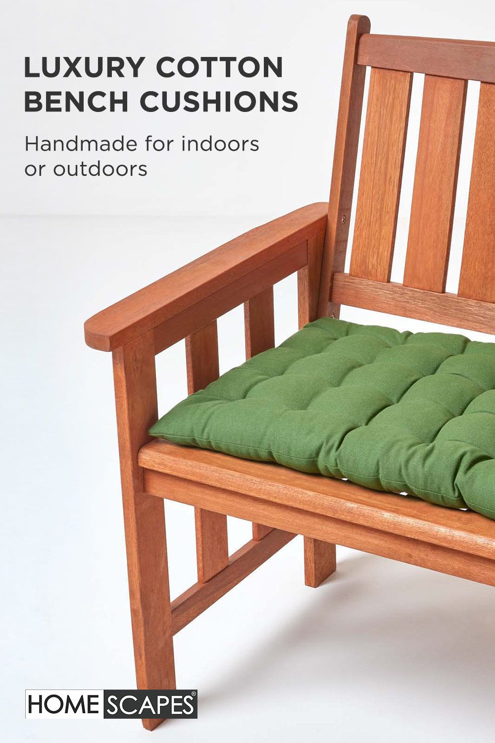 Homescapes Garden Bench Cushion Luxury 3 Seater Cotton Indoor Outdoor Pad, 143 x 48cm image 2