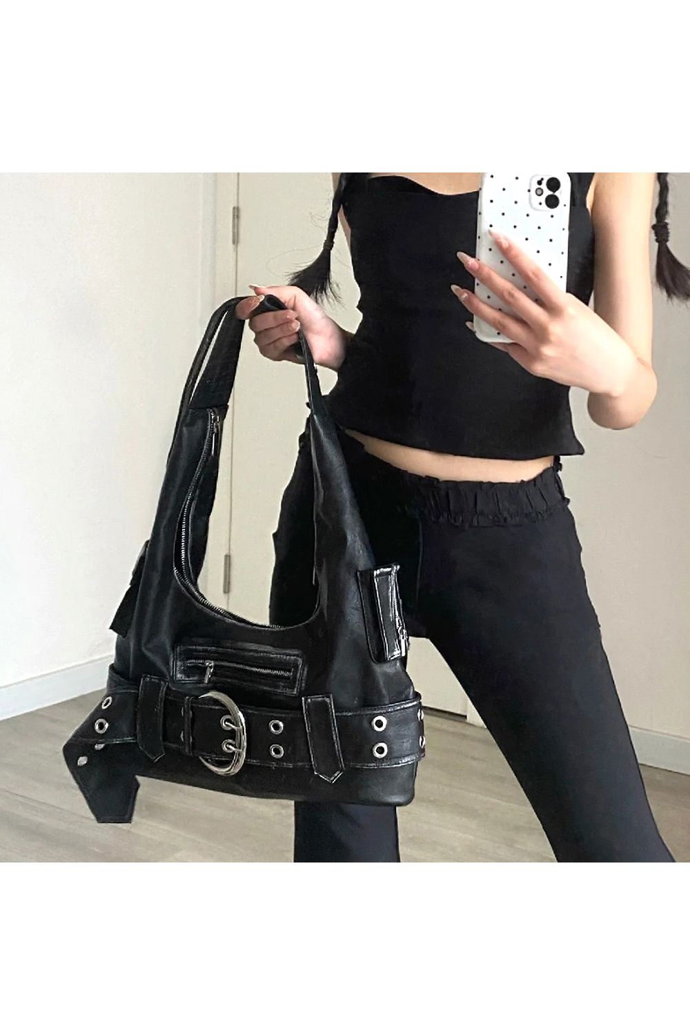 XY London 'Cora' Belt Buckle Zip Up Shoulder Bag image 4