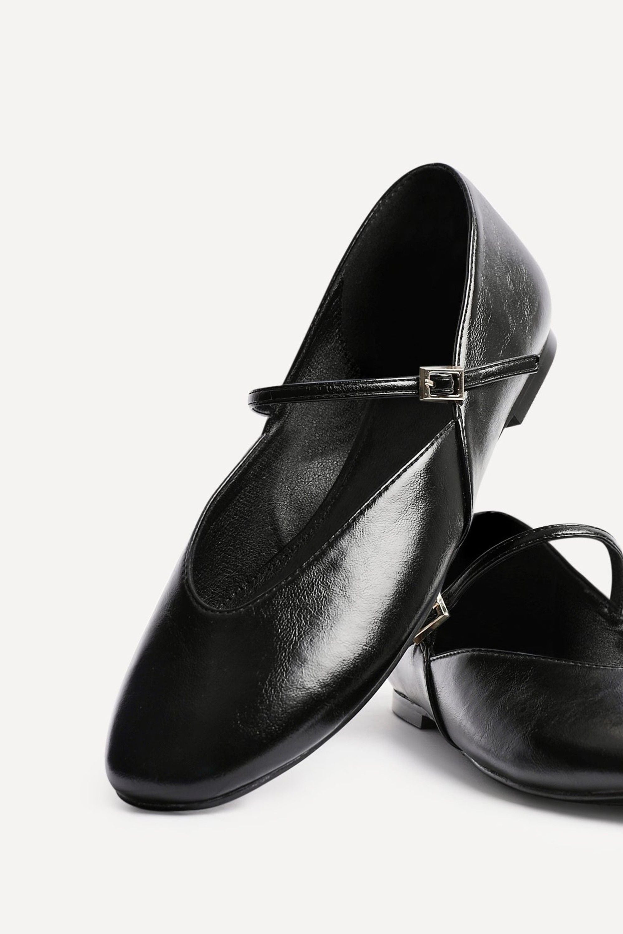 Linzi Hush Black Faux Leather Mary Jane Style Flats image 5