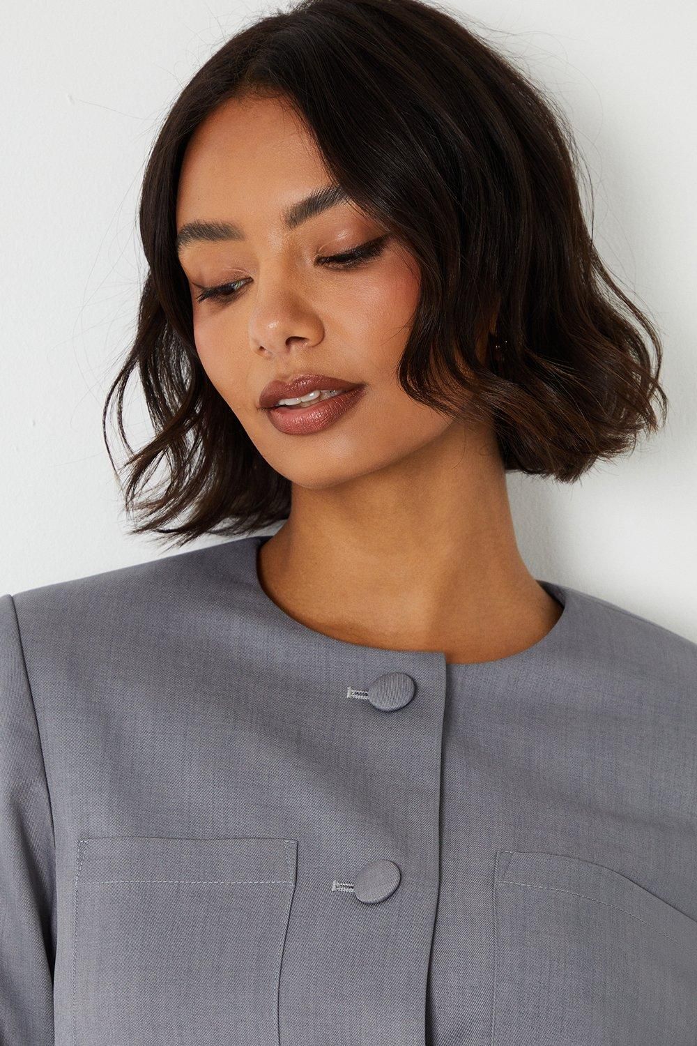 Dorothy Perkins Pocket Front Blazer Grey image 4