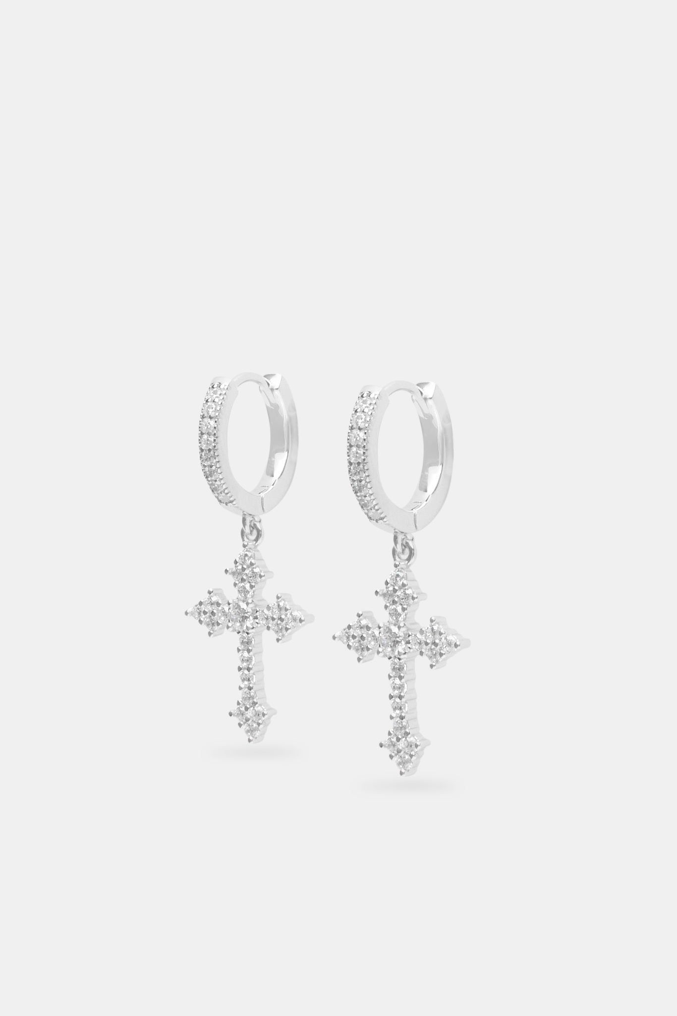Cernucci 15mm Iced CZ Celtic Cross Drop Earrings image 1